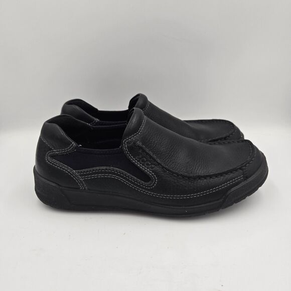 ECCO Black Leather SlipOn Loafer Moccasin EU 41 (US M 7-7.5 | W 10-10.5) Comfort - Picture 1 of 9
